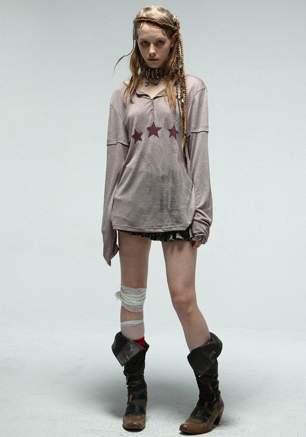 DOUBLEPUNCH丨Mystic Print V-Neck Sheer Sun Shirt - PSYLOS 1, DOUBLEPUNCH丨Mystic Print V-Neck Sheer Sun Shirt, Shirt, DOUBLEPUNCH, PSYLOS 1